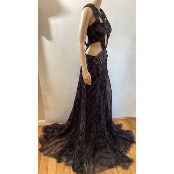 ROBERTO CAVALLI CUTOUT HIGH SLIT GOWN - Picture 6 of 7